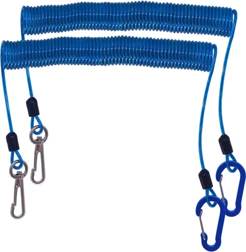 Fishing Lanyard, Heavy Duty Coiled Lanyards Stainless Steel Wire Inside, Safety Rope Extension Cord Tether Retractable Fishing Accessories for Rods,