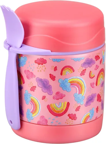 Miniatura 14 de Tarro de comida aislado para niños con cuchara, acero inoxidable de 10 onzas, a prueba de fugas, boca ancha, termo para comida caliente