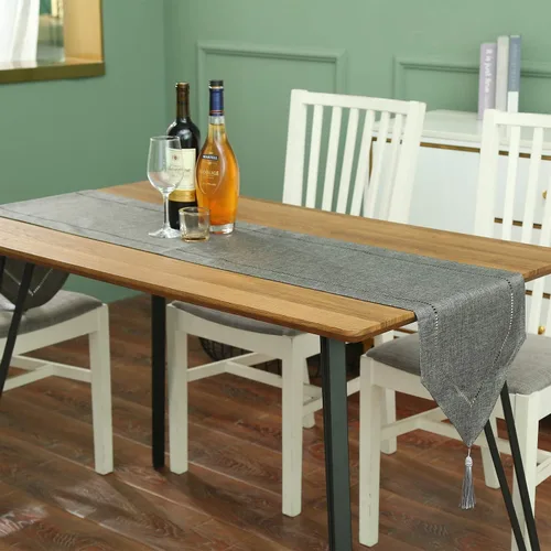 Miniatura 8 de Tosewever Camino de mesa decorativo de lino con borlas, colección de mesa de 14 x 72 pulgadas, caminos de mesa para todos los días, comedor, boda