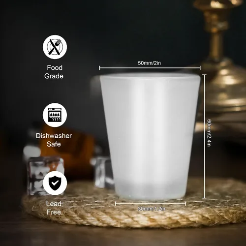 Miniatura 4 de AGH Vasos de chupito esmerilados por sublimación – 1.5 oz juego de 12 con base pesada para whisky, tequila, vodka, espresso