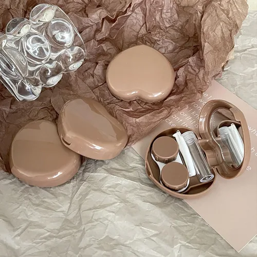 Miniatura 9 de Paquete de 4 fundas para lentes de contacto con forma de corazón, soporte de caja de contacto ocular de viaje, herramienta de extracción de pinzas