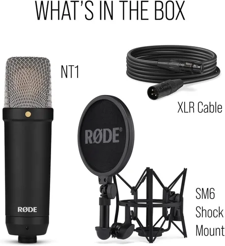 Miniatura 9 de RØDE NT1 Signature Series Micrófono condensador de gran diafragma con soporte de choque, filtro pop y cable XLR para producción de música, grabación