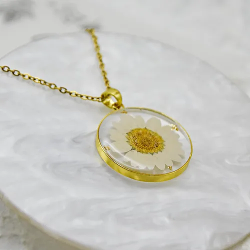 Miniatura 157 de Pressed Flower Necklace Gift for Women Personalized Handmade Necklaces Birth Flower Necklace