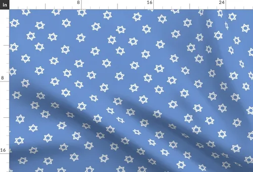Miniatura 3 de Spoonflower Tela - Star of David Hanukkah Blue Winter Menorah Impreso en tela de gasa Fat Quarter - Costura Ropa de moda Vestidos Decoración