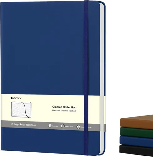 Miniatura 14 de COMIX Paquete de 3 cuadernos de diario rayados A4, 240 páginas, tamaño grande, 8.5 x 11 pulgadas, negro, cuadernos de tapa dura para hombres
