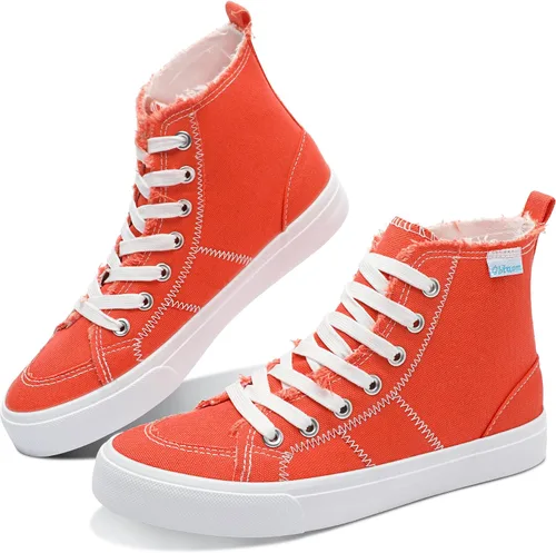 Miniatura 28 de Obtaom Zapatos de lona de alta calidad para mujer/hombre para jugar a media pantorrilla, zapatillas de deporte de moda casuales con cordones de alta