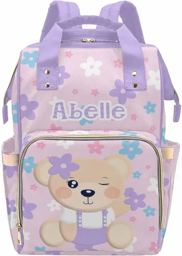 Miniatura 39 de Mochila personalizada para pañales con nombre, mochila grande multifuncional personalizada para pañales de gran capacidad, bolsa de mamá para nueva