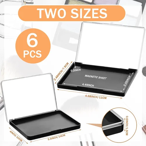 Miniatura 2 de Ziliny Paleta de maquillaje magnética vacía con parte superior transparente, bandeja de maquillaje de viaje, caja de almacenamiento dispensadora