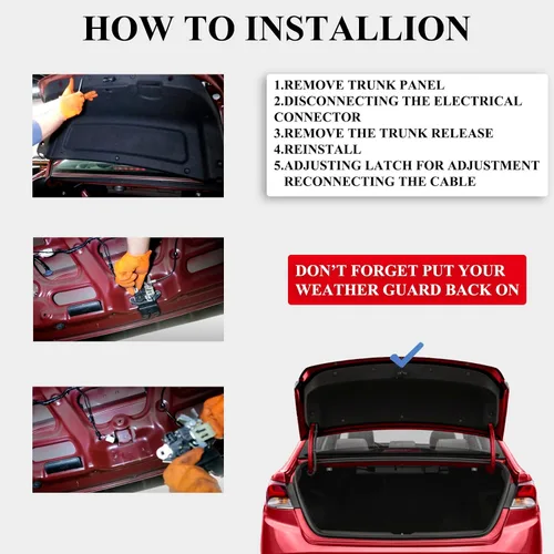 Miniatura 4 de Actuador de pestillo de maletero trasero Compatible para Hyundai Sonata 2009 a 2015 Reemplaza pestillo de puerta de escotilla trasera 81230-3Q000