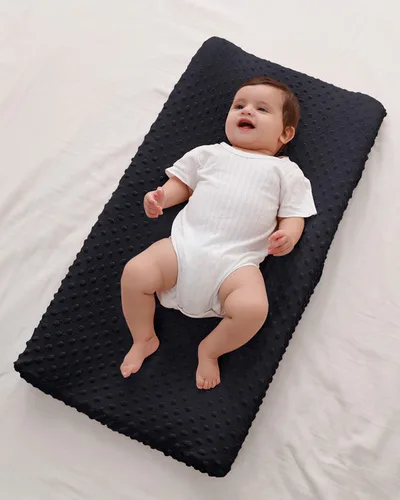 Miniatura 8 de Funda para cambiador, sábanas suaves para cambiador para bebé, niño y niña, funda para cambiador de pañales para almohadilla de 32"/34" x 16" (negro)