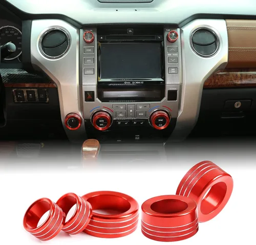 Miniatura 15 de Aunginsy Cubierta de Botón de Interruptor de Aire Acondicionado de Aluminio Compatible con Toyota Tundra 2014-2021, Interruptor de Botón de Control