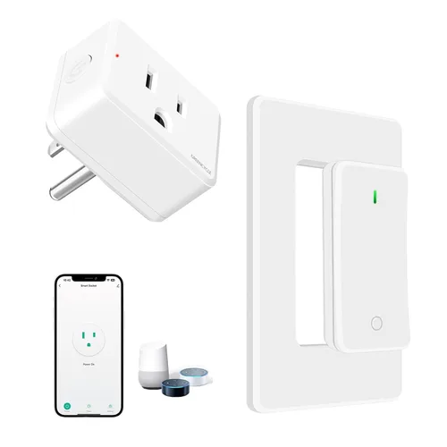 Miniatura 47 de Toma de control remoto, interruptor de luz y enchufe remoto greencycle con interruptor de luz inalámbrico, rango de 500 pies, no necesita cableado