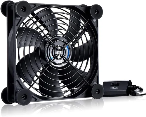 SCCCF Ventilador USB silencioso de 4.724 in, ventilador de enfriamiento portátil USB de 5 V para receptor de TV de pantalla plana, router DVR