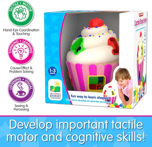 Miniatura 5 de The Learning Journey - Aprendizaje temprano - Clasificador de formas de cupcakes - Clasificador de formas para niños pequeños a partir de 12 meses