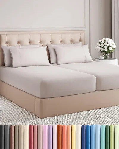 Miniatura 64 de Juego de sábanas Queen de 6 piezas, sábanas tamaño Queen, ropa de cama suave de lujo de hotel, refrescante, cómoda y transpirable, 1 encimera, 1 26