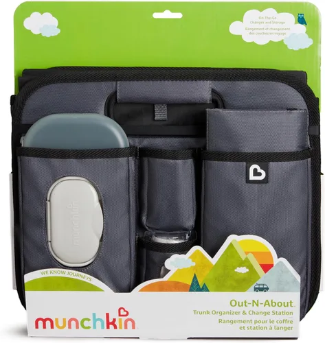 Miniatura 2 de Organizador de maletero Munchkin Out-n-About para SUVs y coches con almohadilla portátil para cambiar pañales y toallitas húmedas para bebés