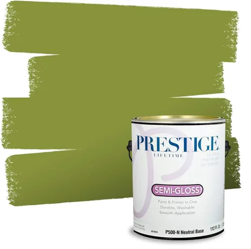 Miniatura 106 de PRESTIGE Pinturas Pintura interior e imprimación en uno, 1 galón, cáscara de huevo, aventura