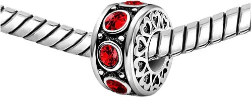 Miniatura 2 de KunBead Abalorios de cuentas de corazón de cumpleaños con piedra natal de enero a diciembre, compatibles con pulsera Pandora para mamá, hija