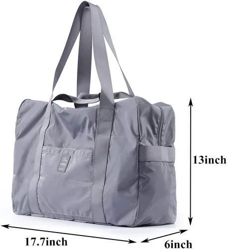 Miniatura 4 de VanFn Bolsa de viaje plegable, Bolsa de deporte de lona para gimnasio, Totalizadores de nailon a prueba de lluvia, Bolso de hombro deportivo, Bolsas