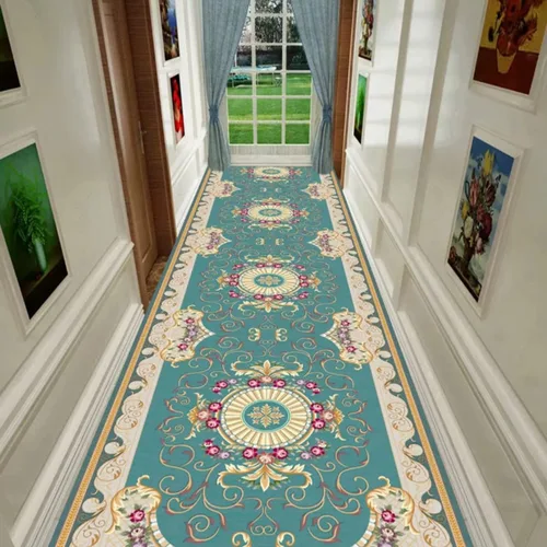 Miniatura 2 de Alfombra de pasillo suave y esponjosa, lavable, color verde, moderna, extra ancha, de 1, 3, 5, 7, 9, 11, 13, 15, 17, 18 pies, con respaldo de goma