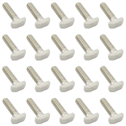 Miniatura 9 de 20 tornillos deslizantes de rosca M8 con ranura en T, acero al carbono, acero al carbono, niquelado, tornillos en forma de T para perfil de aluminio