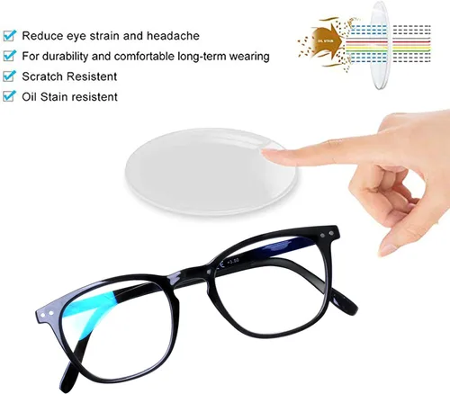 Miniatura 5 de Henotin Paquete de 3 lentes de lectura con bloqueo de luz azul, lectores de computadora con bisagra de resorte para hombres y mujeres, anteojos