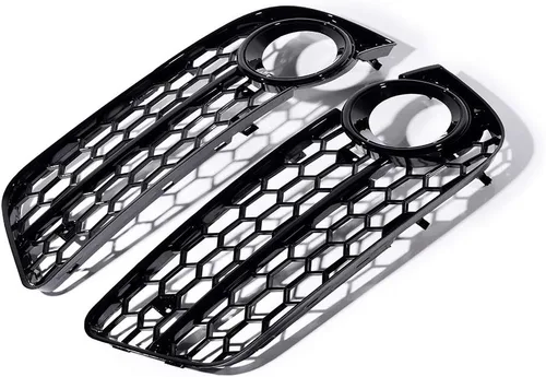Miniatura 8 de Rejillas de malla de nido de abeja negro brillante para cubierta de luz antiniebla compatible con Audi 08-11 A5 Coupe Sportback 09-11 A5 Cabriolet