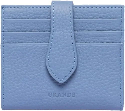 Grande -3803 Cartera unisex, Azul (Iced Blue), Cartera delgada de cuero con cierre a presión pequeño