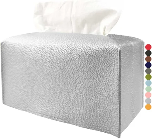 Miniatura 23 de Cubierta de Caja de Paños Grande Rectangular – Soporte de Caja de Paños Rectangular de Tamaño Plus con Cinturón Inferior [JESMINI, Negro] Soporte