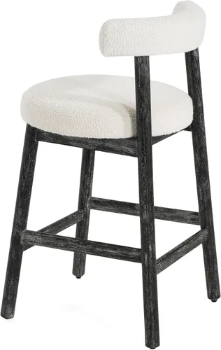 Miniatura 8 de Christopher Knight Home Annes Taburetes de Bar de Altura de Mostrador Juego de 2, Taburete de Bar Redondo de Tela Boucle para Isla de Cocina, Silla