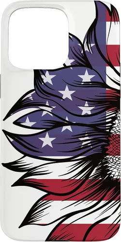 Miniatura 30 de Funda patriótica para iPhone 13 Pro Max USA 4 de julio con diseño de girasol