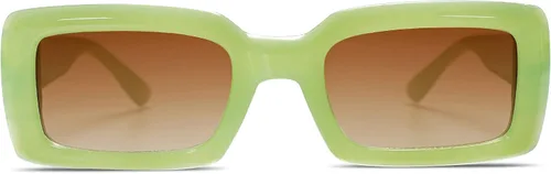 Miniatura 2 de Allarallvr Gafas de sol rectangulares de moda para mujeres y hombres, persianas cuadradas vintage de los años 90, marco grueso, gafas de sol nude