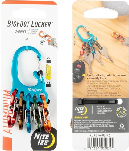 Miniatura 28 de Nite Ize Bigfoot Locker KeyRack - Soporte de acero inoxidable para coche, casa y otras llaves - Mosquetón con S-Biners - Capacidad para 15 llaves a
