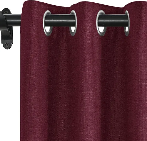 Miniatura 20 de Fcosie Cortinas opacas de lino 100 % opacas de 50 pulgadas de ancho x 63 pulgadas de largo, paneles de cortina con ojales para sala de estar