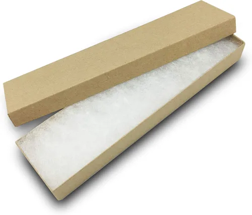 Miniatura 12 de TheDisplayGuys - Paquete de 100 cajas de cartón rellenas de algodón #21 para joyas, caja de regalo, color marrón kraft (2.6 x 1.6 x 1.0 pulgadas)