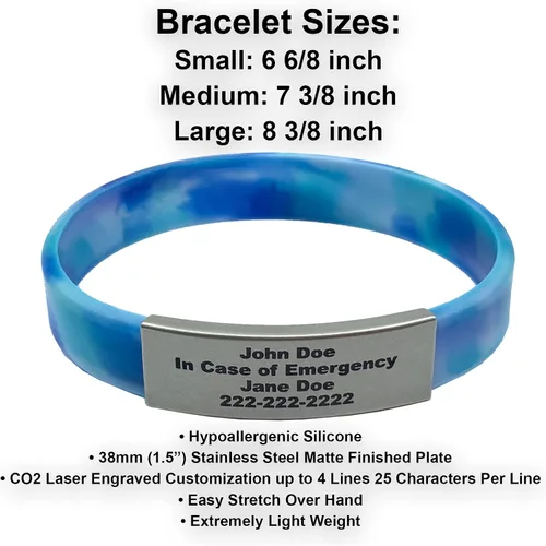 Miniatura 46 de Pulsera de identificación médica personalizada - Pulsera de seguridad para personas mayores grabada personalizada - Alerta de Alzheimer