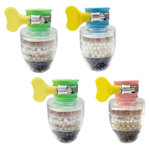 4 paquetes de filtro de agua para grifo, filtros de cartucho activado de carbón de 6 capas, reemplazos de filtro de agua para grifo para fregadero,