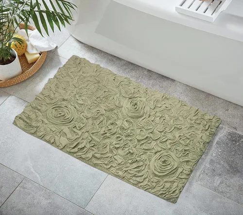 Miniatura 136 de Home Weavers Bell Flower Collection - Tapetes de baño copetudos 100 % algodón, extrasuaves y absorbentes, antideslizantes, lavables a máquina, lino