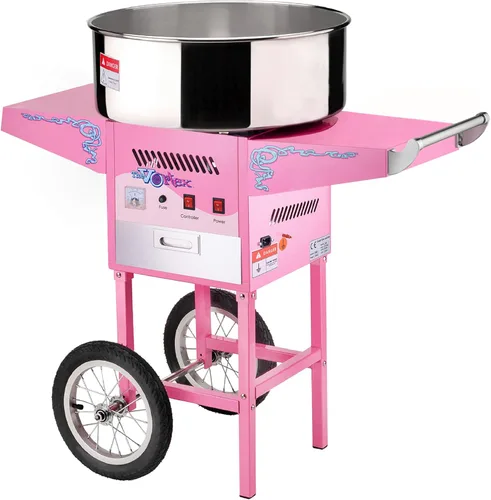 Popcorn Máquina para hacer algodón de azúcar de tipo comercial Great Northern, Con carro, Rosado