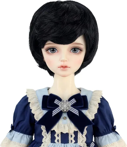 Miniatura 17 de Peluca larga recta de 8-9 pulgadas 1/3 BJD MSD DOD Pullip Dollfie peluca centro de separación DIY fabricación accesorios para el cabello