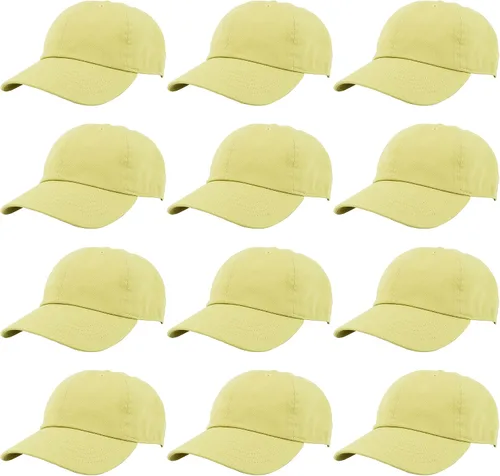 Miniatura 25 de Gelante Gorras de béisbol 100% algodón liso en blanco tamaño ajustable al por mayor a granel de 12