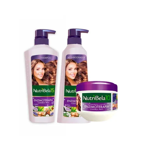 Nutribela 10 Enzimoterapia (paquete de 3) Nutribela Champú Enzimoterapia 13.5 fl oz + Nutribela Acondicionador 13.5 fl oz + Nutribela Tratamiento