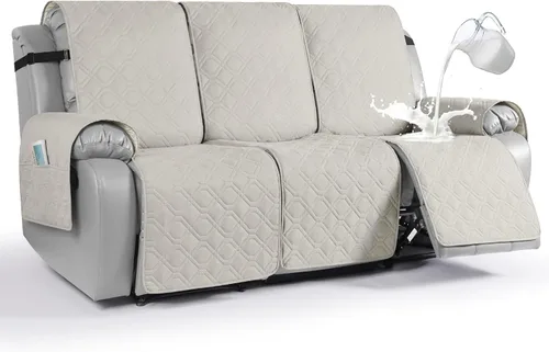 Miniatura 42 de VANSOFY Funda impermeable para sofá reclinable, lavable, funda para sofá reclinable de 1 pieza, protector de muebles con correas elásticas, bolsillo