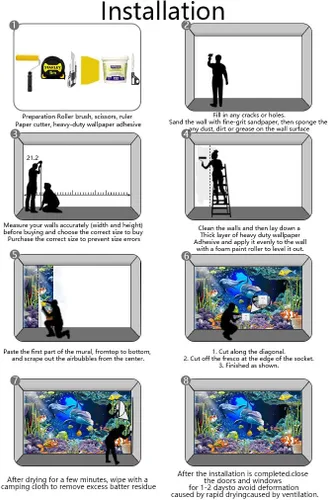 Miniatura 4 de Fondos de pantalla de flora y fauna del lecho marino, murales de pared de delfines y peces marinos nadando libremente, grandes murales de arte