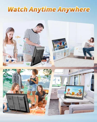 Miniatura 6 de NORTHING Televisor portátil de 19 pulgadas para interiores y exteriores, TV portátil Full HD 1080P para campamento, 8000 mAH, TV con alimentación