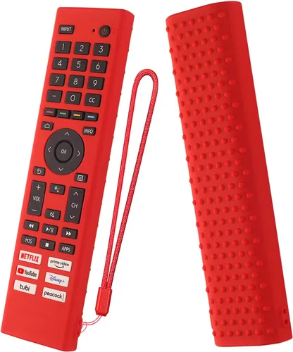 Miniatura 8 de Hisense ERF3J80H ERF3G80H ERF3F80H - Funda de silicona para control remoto Hisense 4K UHD Android Smart TV, a prueba de golpes, con cordón (negro)