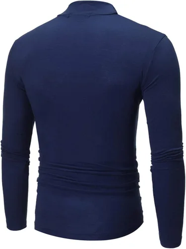 Miniatura 3 de Muscularfit Suéteres casuales para hombre, cuello alto, manga larga, tejido de punto grande y alto, forro polar, suéteres cálidos