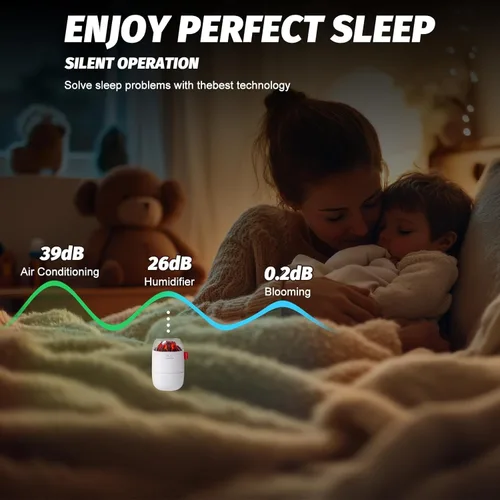Miniatura 5 de Mini humidificador portátil para escritorio, dormitorio, planta de interior, 9.5 fl oz humidificador para oficina habitación pequeña, alimentado por