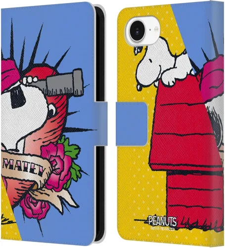 Miniatura 31 de Head Case Designs Funda de piel con licencia oficial de Peanuts Snoopy & Woodstock Balloon Halfs and Laughs para Apple iPhone 7/8/SE 2020 y 2022