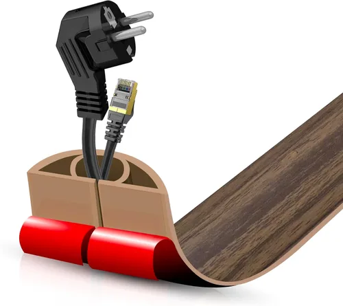 Miniatura 91 de Cubierta autoadhesiva para cables de suelo, gestión de cables de 3.3 pies, protector de tira de extensión para cables, evita tropiezos de cables